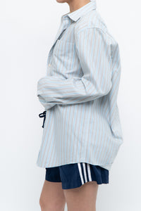 Vintage x EDDIE BAUER Blue, Grey Striped Cotton Buttonup (S, M)