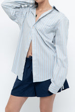 Load image into Gallery viewer, Vintage x EDDIE BAUER Blue, Grey Striped Cotton Buttonup (S, M)