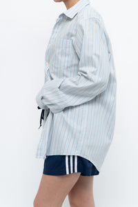 Vintage x EDDIE BAUER Blue, Grey Striped Cotton Buttonup (S, M)