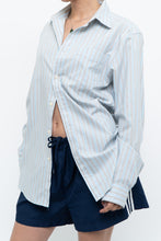 Load image into Gallery viewer, Vintage x EDDIE BAUER Blue, Grey Striped Cotton Buttonup (S, M)