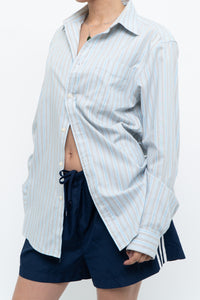 Vintage x EDDIE BAUER Blue, Grey Striped Cotton Buttonup (S, M)