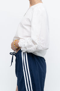 POLO RALPH LAUREN x White Eyelet Cotton Top (S, M)