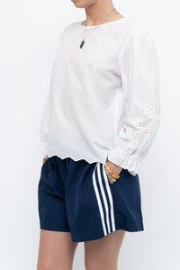 POLO RALPH LAUREN x White Eyelet Cotton Top (S, M)