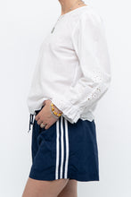 Load image into Gallery viewer, POLO RALPH LAUREN x White Eyelet Cotton Top (S, M)