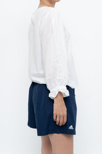 POLO RALPH LAUREN x White Eyelet Cotton Top (S, M)