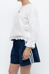 POLO RALPH LAUREN x White Eyelet Cotton Top (S, M)