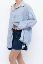 Load image into Gallery viewer, Vintage x White, Blue Striped Flowy Beach Buttonup (S-XL)