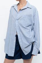 Load image into Gallery viewer, Vintage x White, Blue Striped Flowy Beach Buttonup (S-XL)