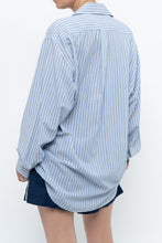 Load image into Gallery viewer, Vintage x White, Blue Striped Flowy Beach Buttonup (S-XL)