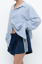 Load image into Gallery viewer, Vintage x White, Blue Striped Flowy Beach Buttonup (S-XL)