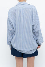 Load image into Gallery viewer, Vintage x White, Blue Striped Flowy Beach Buttonup (S-XL)