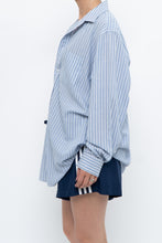 Load image into Gallery viewer, Vintage x White, Blue Striped Flowy Beach Buttonup (S-XL)