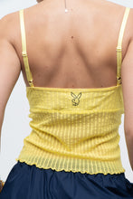 Load image into Gallery viewer, Vintage x Made in USA x PLAYBOY Bright Yellow Mesh Tank (S, M)