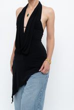 Load image into Gallery viewer, Vintage x Made in Canada x Black Asymmetric Flowy Halter Top (S, M)