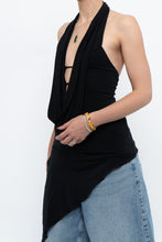 Load image into Gallery viewer, Vintage x Made in Canada x Black Asymmetric Flowy Halter Top (S, M)