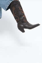 Load image into Gallery viewer, Vintage x Made in Brazil x Brown, Bronze Cutout Leather Cowboy Boots (6.5, 7W)
