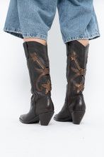 Load image into Gallery viewer, Vintage x Made in Brazil x Brown, Bronze Cutout Leather Cowboy Boots (6.5, 7W)