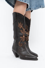 Load image into Gallery viewer, Vintage x Made in Brazil x Brown, Bronze Cutout Leather Cowboy Boots (6.5, 7W)