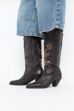 Load image into Gallery viewer, Vintage x Made in Brazil x Brown, Bronze Cutout Leather Cowboy Boots (6.5, 7W)