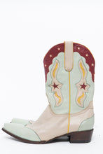 Load image into Gallery viewer, IDYLLWIND x Teal Butter Leather Star Cowboy Boots (9-10W)