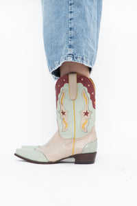 IDYLLWIND x Teal Butter Leather Star Cowboy Boots (9-10W)