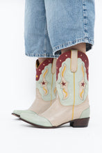 Load image into Gallery viewer, IDYLLWIND x Teal Butter Leather Star Cowboy Boots (9-10W)