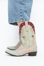 Load image into Gallery viewer, IDYLLWIND x Teal Butter Leather Star Cowboy Boots (9-10W)