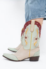 Load image into Gallery viewer, IDYLLWIND x Teal Butter Leather Star Cowboy Boots (9-10W)
