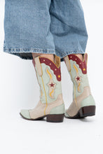 Load image into Gallery viewer, IDYLLWIND x Teal Butter Leather Star Cowboy Boots (9-10W)