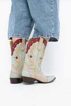 Load image into Gallery viewer, IDYLLWIND x Teal Butter Leather Star Cowboy Boots (9-10W)