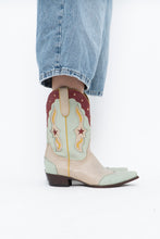 Load image into Gallery viewer, IDYLLWIND x Teal Butter Leather Star Cowboy Boots (9-10W)