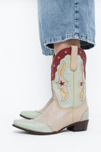 Load image into Gallery viewer, IDYLLWIND x Teal Butter Leather Star Cowboy Boots (9-10W)