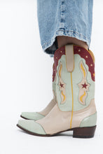 Load image into Gallery viewer, IDYLLWIND x Teal Butter Leather Star Cowboy Boots (9-10W)