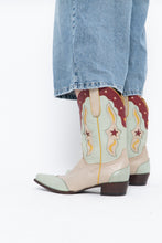 Load image into Gallery viewer, IDYLLWIND x Teal Butter Leather Star Cowboy Boots (9-10W)