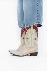 IDYLLWIND x Teal Butter Leather Star Cowboy Boots (9-10W)