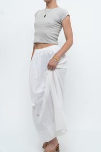 Vintage x CLUB MONACO White Cotton Maxi Skirt (XS, S)