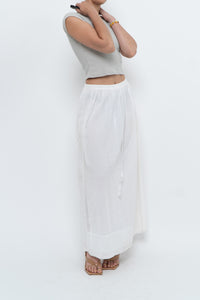 Vintage x CLUB MONACO White Cotton Maxi Skirt (XS, S)