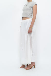 Vintage x CLUB MONACO White Cotton Maxi Skirt (XS, S)