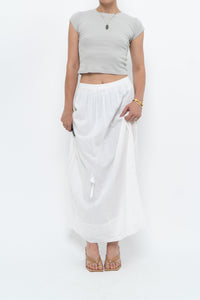 Vintage x CLUB MONACO White Cotton Maxi Skirt (XS, S)
