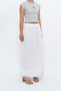 Vintage x CLUB MONACO White Cotton Maxi Skirt (XS, S)