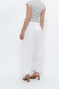 Vintage x CLUB MONACO White Cotton Maxi Skirt (XS, S)