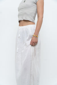 Vintage x CLUB MONACO White Cotton Maxi Skirt (XS, S)