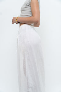 Vintage x CLUB MONACO White Cotton Maxi Skirt (XS, S)