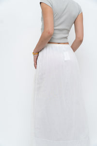 Vintage x CLUB MONACO White Cotton Maxi Skirt (XS, S)