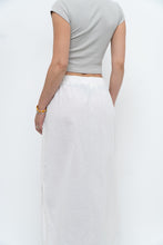 Load image into Gallery viewer, Vintage x White Linen-blend Midi Skirt (L-2X)