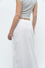 Load image into Gallery viewer, Vintage x White Linen-blend Midi Skirt (L-2X)