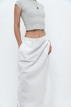Load image into Gallery viewer, Vintage x White Linen-blend Midi Skirt (L-2X)