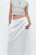 Load image into Gallery viewer, Vintage x White Linen-blend Midi Skirt (L-2X)