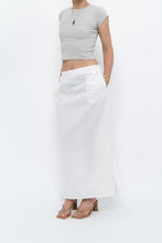 Load image into Gallery viewer, Vintage x White Linen-blend Midi Skirt (L-2X)