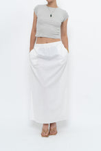 Load image into Gallery viewer, Vintage x White Linen-blend Midi Skirt (L-2X)